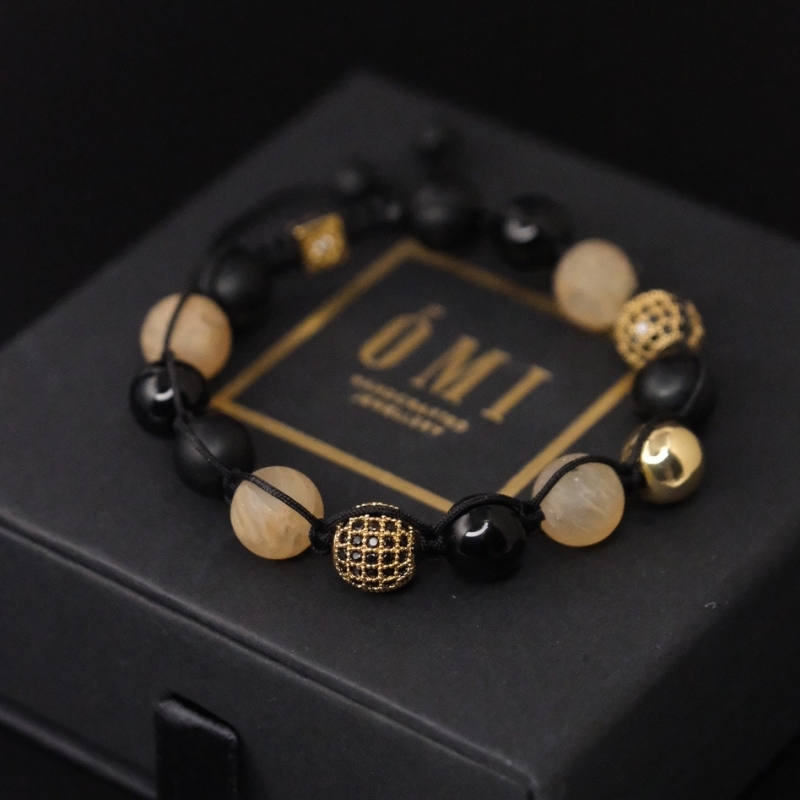 omi-brc-16 Lion- Сүлжмэл Чулуун Бугуйвч - Image 1