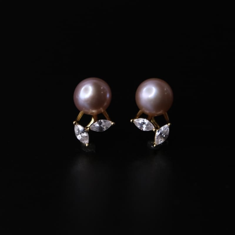 Fleur-lavender-eemeg тансаг ээмэг нил ягаан өнгийн сувдтай