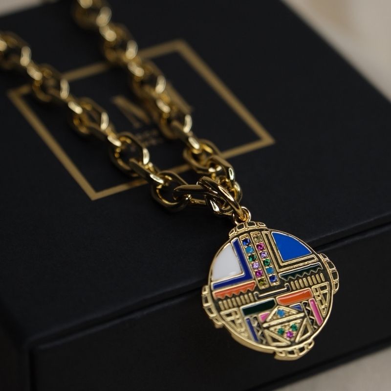 omi-nec-puzzp Оршихуй Зүүлт, 18K Алтан Бүрмэл (Puzzle Face Necklace) - Image 3