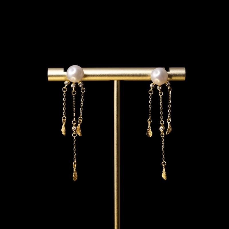 pearl-golden-earring Гинжин Унждаг Сувдан Ээмэг - Image 1