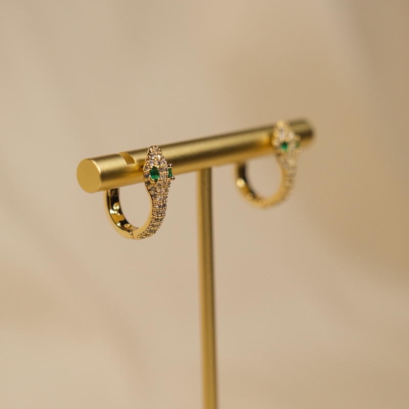 snake-hoop-earring Жижиг Могойн Цагирган Ээмэг - 18К Алтан Бүрмэл - Image 2