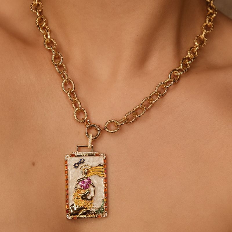 omi-merm-bd Лусын Дагина Зүүлт - (Mermaid Golden Necklace) - Image 2