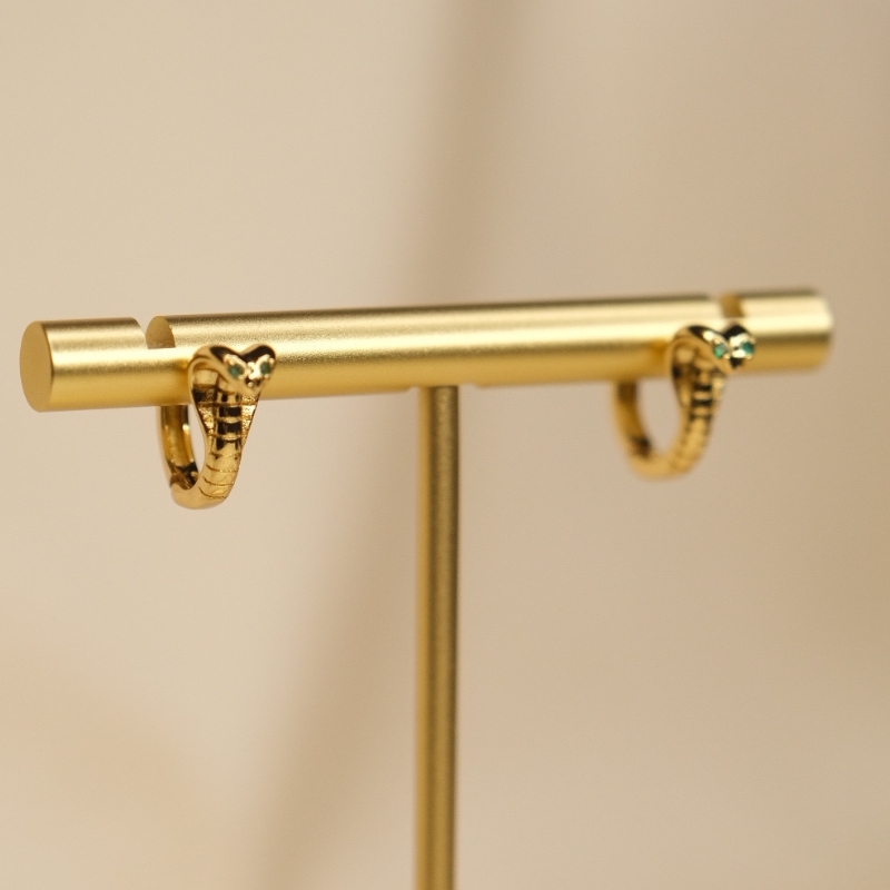 cobra-earrings Могой Жижиг Цагирган Ээмэг - 18К Алтан Бүрмэл - Image 3