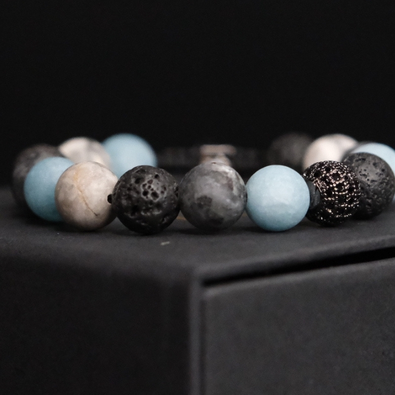 omi-brc-58 Усан Биндэръяа, Газрын Зураг, Галт Уулын Чулуу - Сүлжмэл Бугуйвч - Image 3