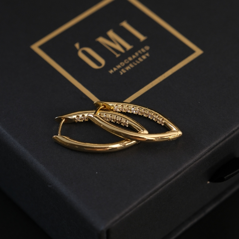 38 Sparkle Цагирган Ээмэг - 18К Алтан Бүрмэл - Image 3