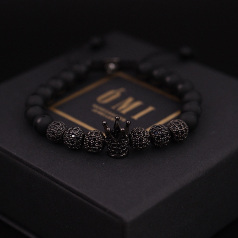 omi-sp-2 BLACK CROWN - Оникс Чулуун Сүлжмэл Бугуйвч /OMI SPECIAL/ - Image 1