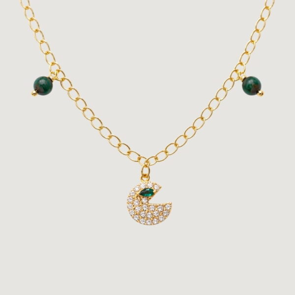 Pac Man Зүүлт - 18К Алтны Бүрмэл