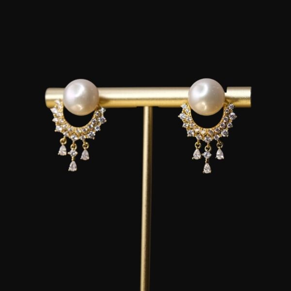 Том сувдан шаргал өнгийн ээмэг