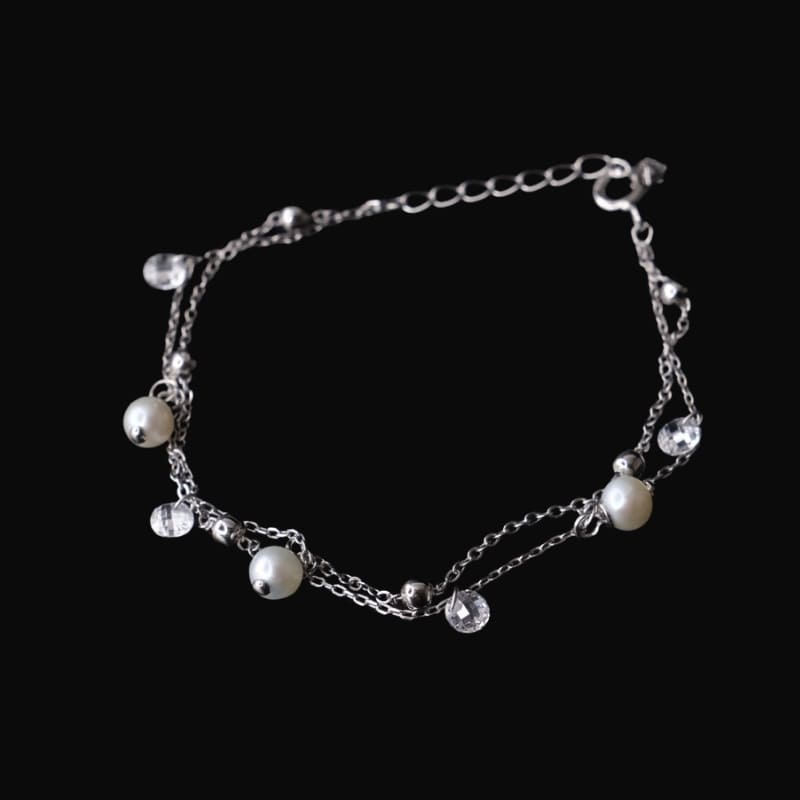 олон сувдтай мөнгөн бугуйвч Цацаг - Сувдан Бугуйвч - Image 1